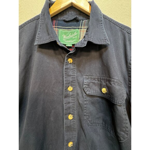 Woolrich Button Up Shirt Mens Small Black The Green Label Collection Long Sleeve - Picture 6 of 15